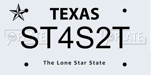 ST4S2T Texas License Plate