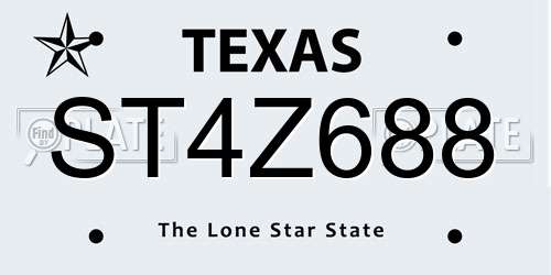 ST4Z688 Texas License Plate