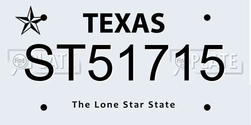 ST51715 Texas License Plate