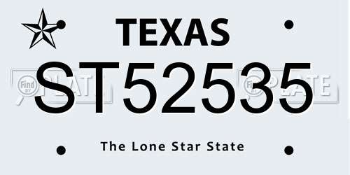ST52535 Texas License Plate