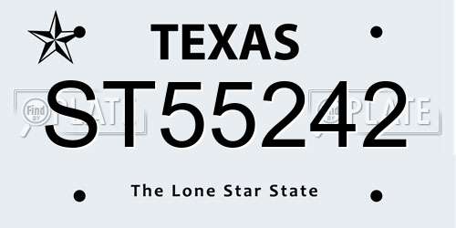 ST55242 Texas License Plate
