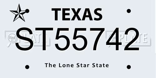 ST55742 Texas License Plate