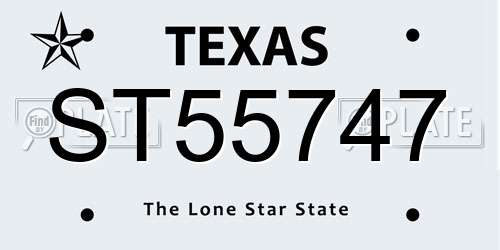 ST55747 Texas License Plate