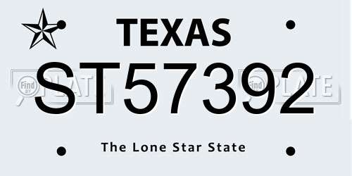 ST57392 Texas License Plate