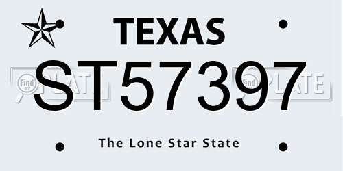 ST57397 Texas License Plate