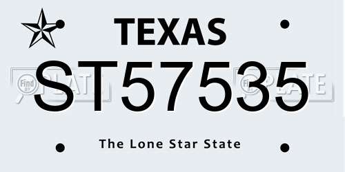 ST57535 Texas License Plate