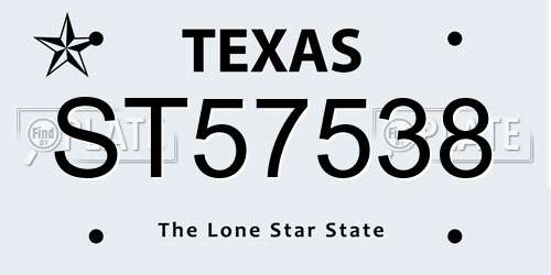 ST57538 Texas License Plate