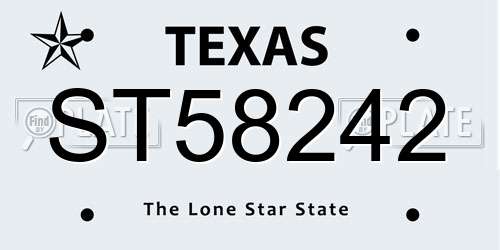 ST58242 Texas License Plate