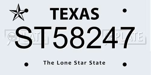 ST58247 Texas License Plate