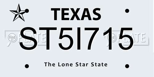ST5I715 Texas License Plate