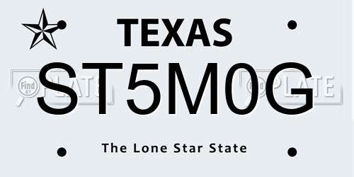 ST5M0G Texas License Plate