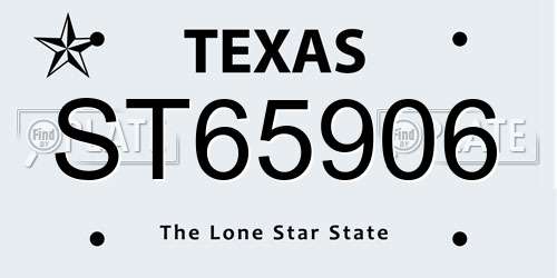 ST65906 Texas License Plate