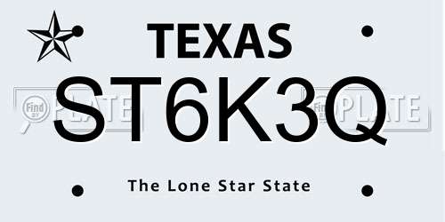 ST6K3Q Texas License Plate