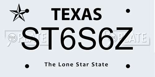 ST6S6Z Texas License Plate