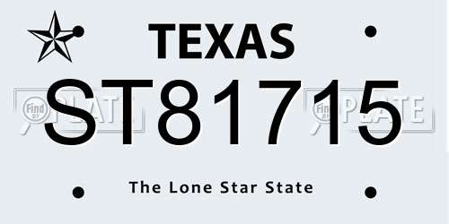 ST81715 Texas License Plate