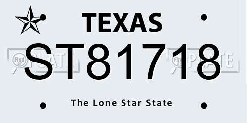 ST81718 Texas License Plate