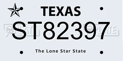ST82397 Texas License Plate