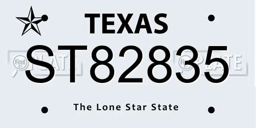 ST82835 Texas License Plate