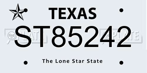 ST85242 Texas License Plate