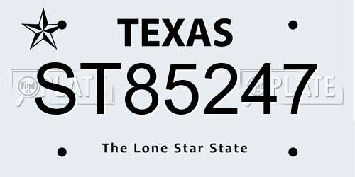 ST85247 Texas License Plate
