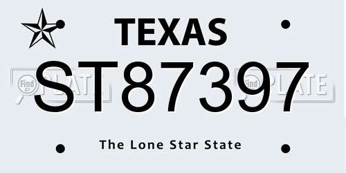 ST87397 Texas License Plate