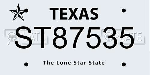 ST87535 Texas License Plate