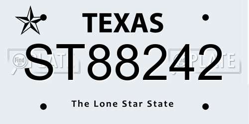 ST88242 Texas License Plate