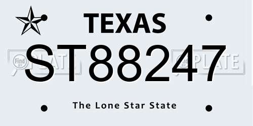 ST88247 Texas License Plate