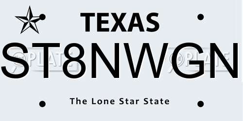 ST8NWGN Texas License Plate