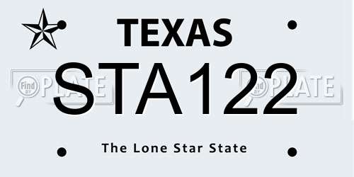 STA122 Texas License Plate