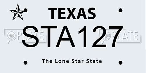 STA127 Texas License Plate