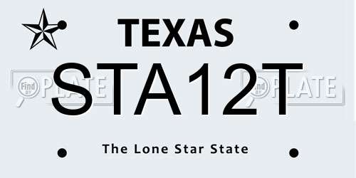 STA12T Texas License Plate