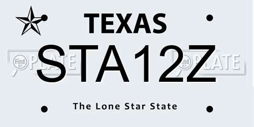 STA12Z Texas License Plate