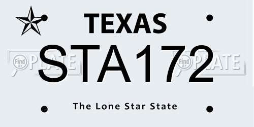 STA172 Texas License Plate