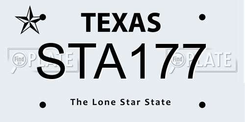 STA177 Texas License Plate