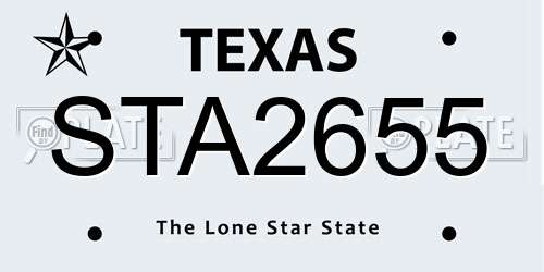 STA2655 Texas License Plate