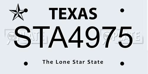 STA4975 Texas License Plate