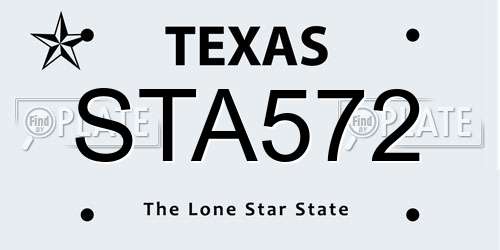 STA572 Texas License Plate