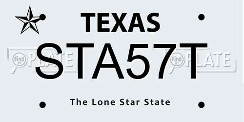 STA57T Texas License Plate