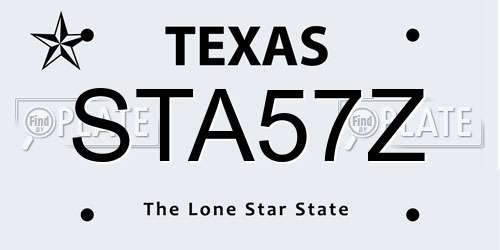 STA57Z Texas License Plate