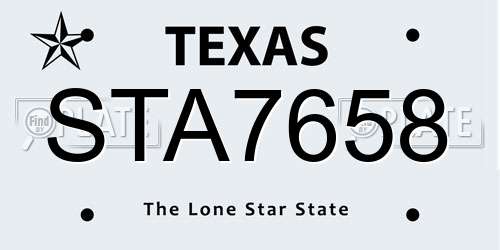 STA7658 Texas License Plate