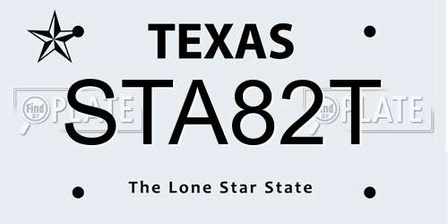 STA82T Texas License Plate