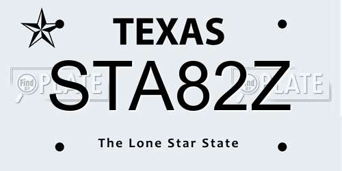 STA82Z Texas License Plate