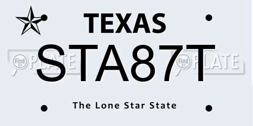 STA87T Texas License Plate