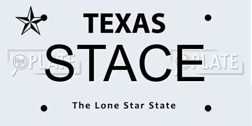 STACE Texas License Plate