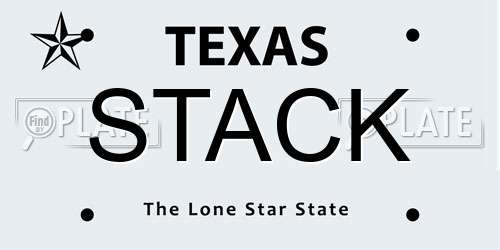 STACK Texas License Plate