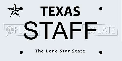 STAFF Texas License Plate