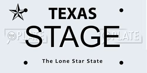 STAGE Texas License Plate