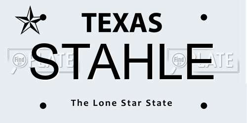 STAHLE Texas License Plate