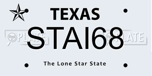 STAI68 Texas License Plate